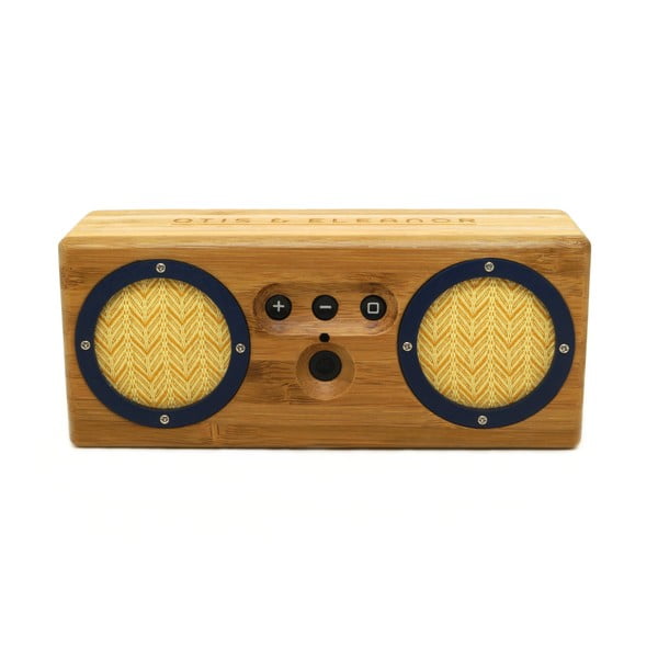 Přenosný bambusový speaker Dark Navy & Yellow Bongo
