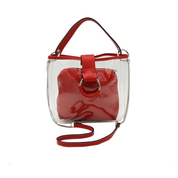 Червена чанта от естествена кожа Transpa - Andrea Cardone
