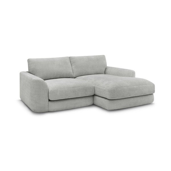 Светлосив шенилов ъглов диван (десен ъгъл) Leonore – Bobochic Paris