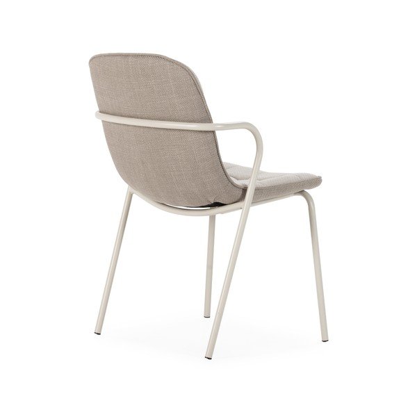 Бежов тапициран трапезен стол с подлакътници Angie – Marckeric-image-4