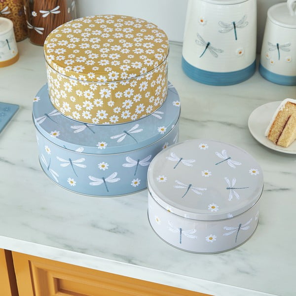 Стоманени кутии в комплект 3 бр. за торти English Meadow – Cooksmart ®-image-1