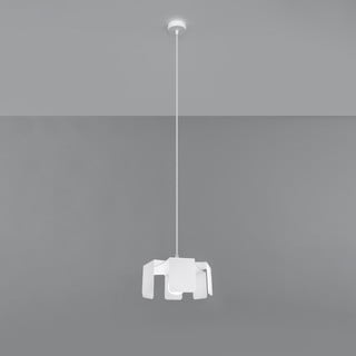 Бяло висящо осветително тяло с метален абажур ø 24 cm Rossario – Nice Lamps