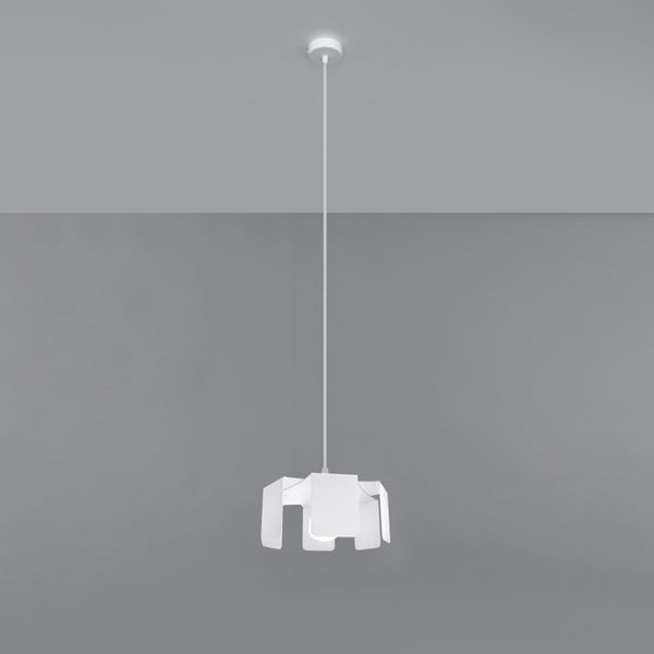 Бяло висящо осветително тяло с метален абажур ø 24 cm Rossario – Nice Lamps