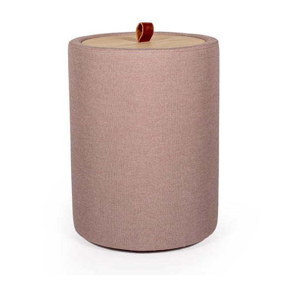 Odkládací stolek ve světle růžové barvě se snímatelnou deskou z dubového dřeva Askala Ibisco, ⌀ 36 cm