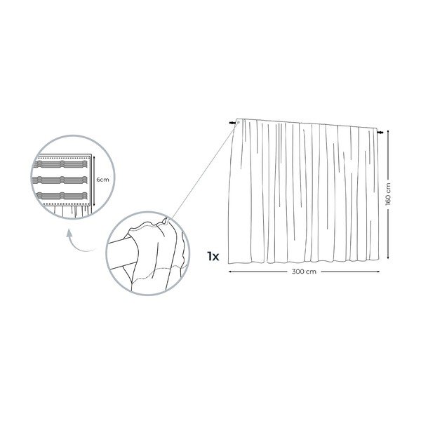 Тюркоазена завеса , 160 x 300 cm Voile Pleat - AmeliaHome-image-3