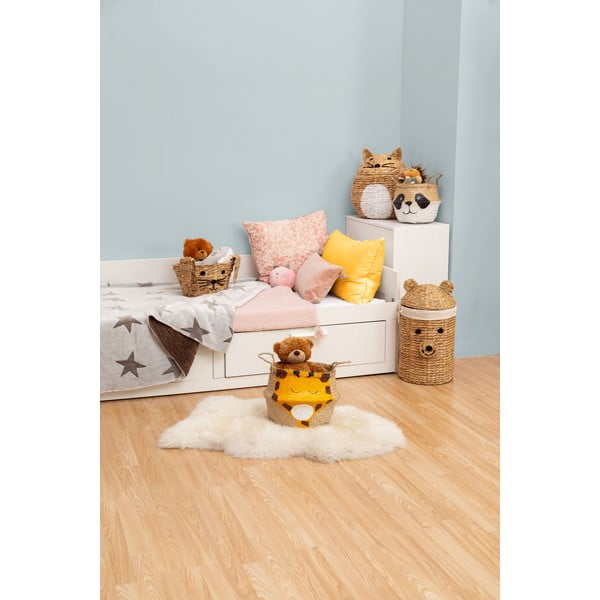 Бяла/естествена детска кошница за играчки от морска трева ø 25x24 cm Panda – Compactor-image-4