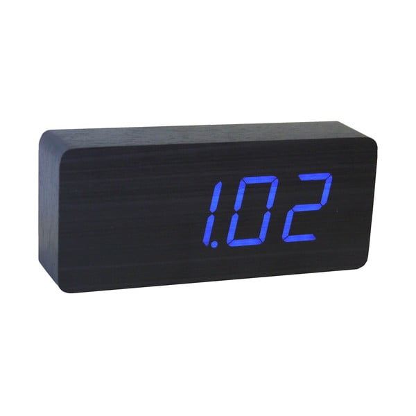 Черен будилник със син LED дисплей Slab Click Clock - Gingko-image-3