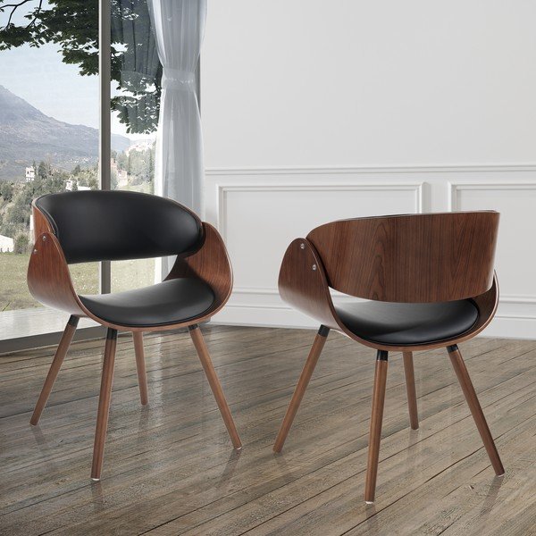 Черен/тъмнокафяв тапициран трапезен стол с подлакътници Visby Evo – Tomasucci-image-1