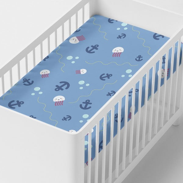 Бебешки памучен чаршаф Happynois , 120 x 60 cm Yellow Submarine - Mr. Fox-image-1