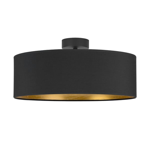 Черна лампа за таван със златни детайли XL, ⌀ 45 cm Tres - Sotto Luce