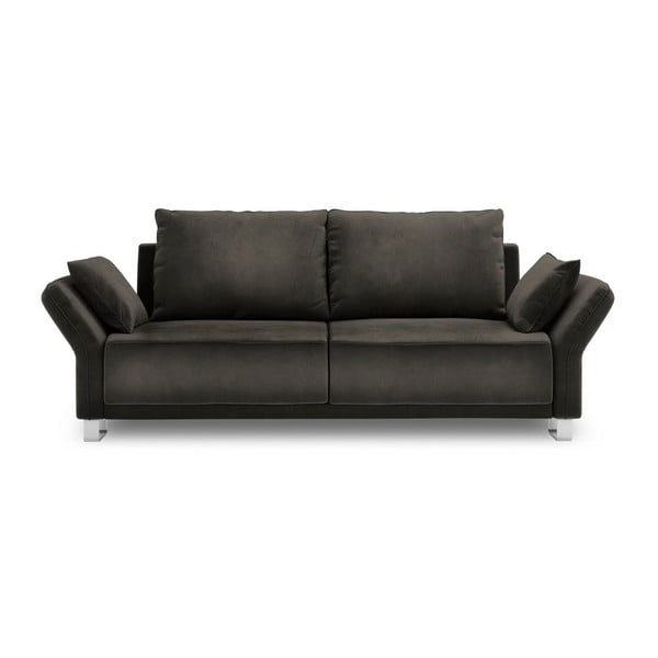 Тъмнокафяв триместен разтегателен диван с кадифена покривка Pyxis - Windsor & Co Sofas