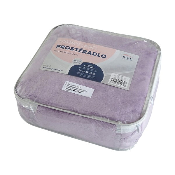 Лилав микрофланелен чаршаф 180x200 cm Exclusive - B.E.S.-image-1