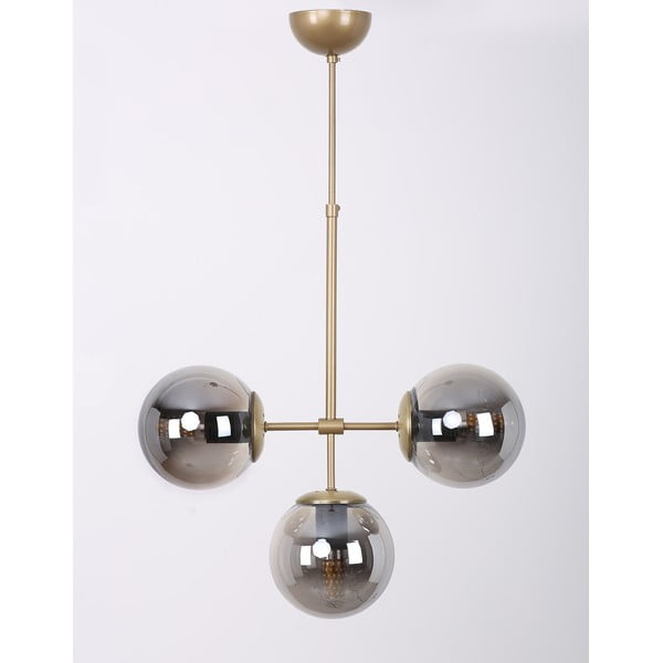 Сиво-златисто осветително тяло за таван със стъклен абажур ø 15 cm Seagull – Squid Lighting-image-1