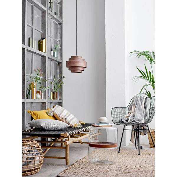 Зелена керамична ваза "Ивици", височина 15 cm - Bloomingville-image-1