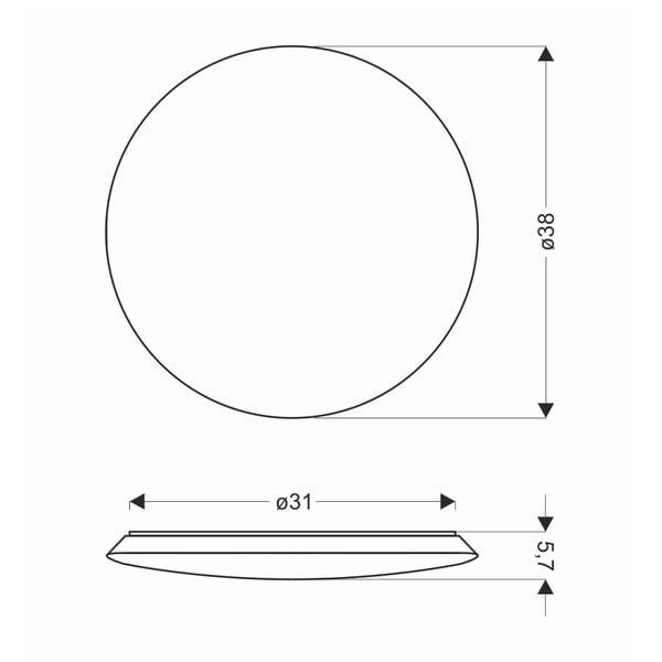 Бяло LED осветление за таван ø 38 cm Mega - Candellux Lighting-image-2