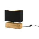 Черна и естествена настолна лампа с текстилен абажур (височина 30 cm) Woody – Reality