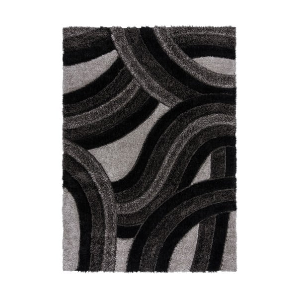 Черно-сив ръчно изработен килим от рециклирани влакна 200x290 cm Velvet – Flair Rugs