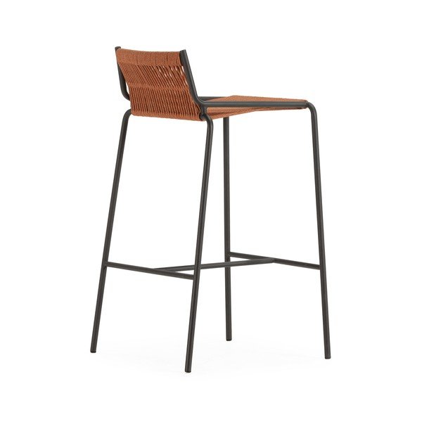 Теракотен метален бар стол (височина на седалката 65 cm) Emily – Marckeric-image-2