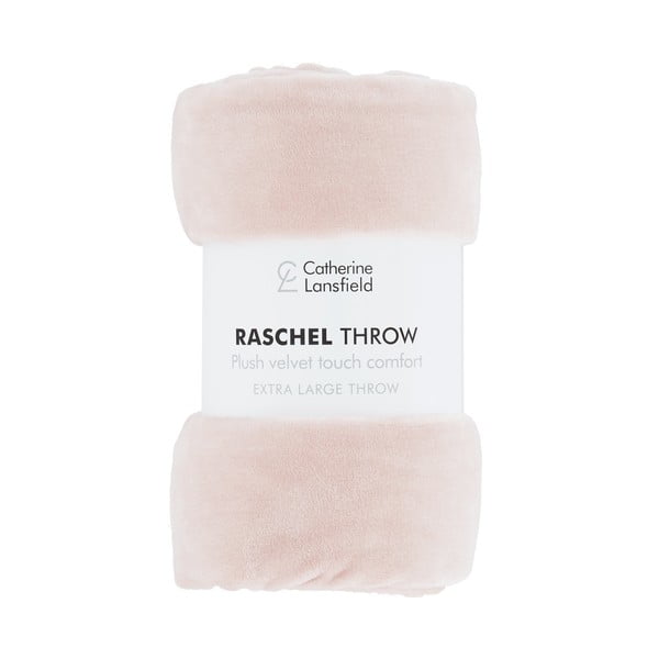 Светлорозово одеяло от микроплюш 130x170 cm Raschel Velvet – Catherine Lansfield-image-2