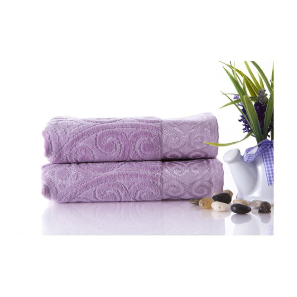 Set dvou ručníků Hanzade Lilac, 50x90 cm