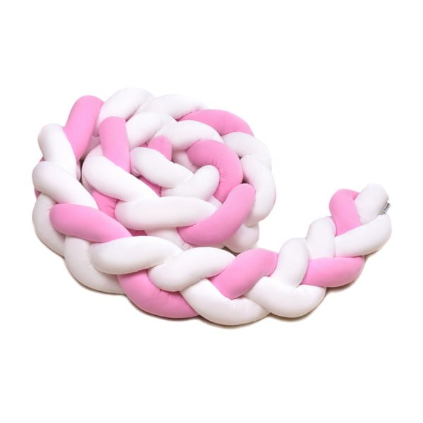 Розово-бяла памучна плетена мантила , дължина 360 cm - T-TOMI