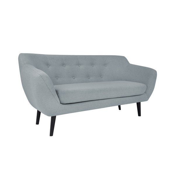 Světle modrá dvoumístná pohovka s hnědými nohami Mazzini Sofas Piemont-image-3