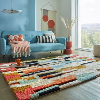 Ръчно изработен вълнен килим 160x230 cm Zagora Geo Shaggy – Flair Rugs