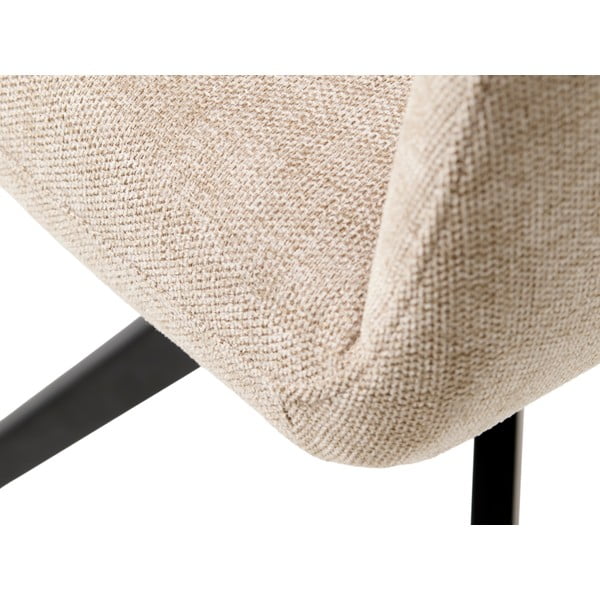 Кремав тапициран трапезен стол с подлакътници Roxana – Unique Furniture-image-3