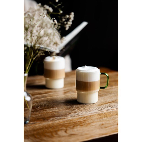 Зелени стъклени чаши в комплект 2 бр. за капучино 350 ml Livio – Vialli Design-image-3
