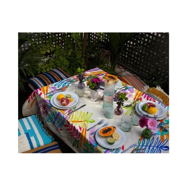 Покривка за маса с ленено платно , 140 x 250 cm Floral - Madre Selva-image-1