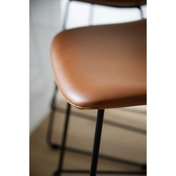 Кафяви бар столове в цвят коняк в комплект от 2 броя 89 cm Manning - Rowico-image-2