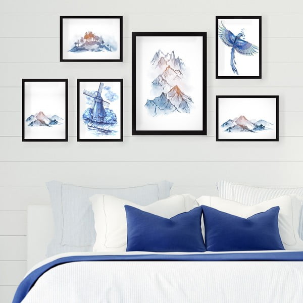 Картини в комплект от 6 бр. Watercolor - Wallity-image-1