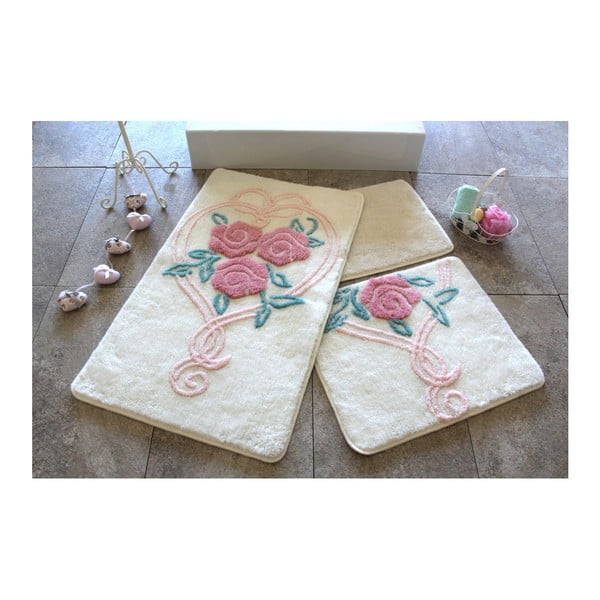Комплект от 3 килимчета за баня Bloom - Foutastic
