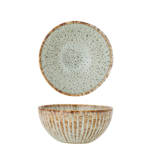 Синя/бежова глинена купичка за сервиране/за плодове 200 ml Fleur – Bloomingville