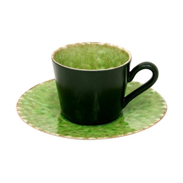 Зелена/черна глинена чаша 190 ml Riviera – Costa Nova