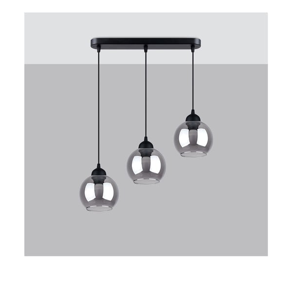 Черно висящо осветително тяло ø 15 cm Grande - Sollux-image-3