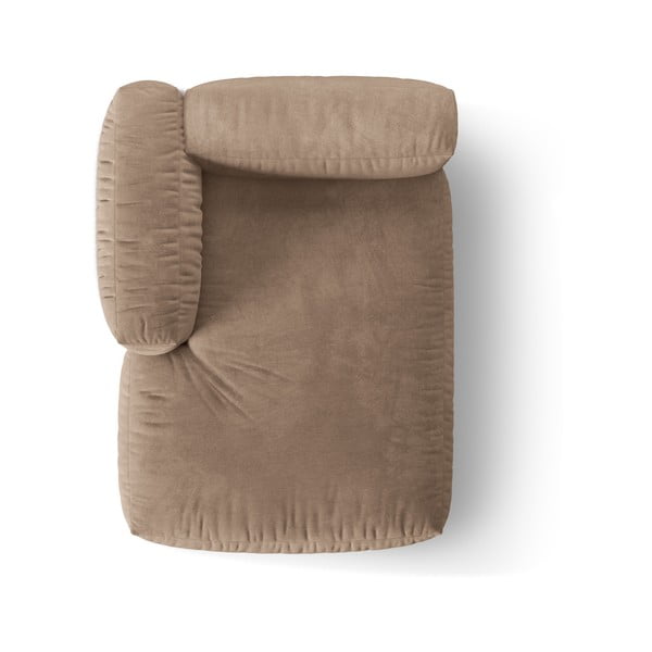 Светлокафяв кадифен модул за диван (ляв ъгъл) Martina – Micadoni -image-3