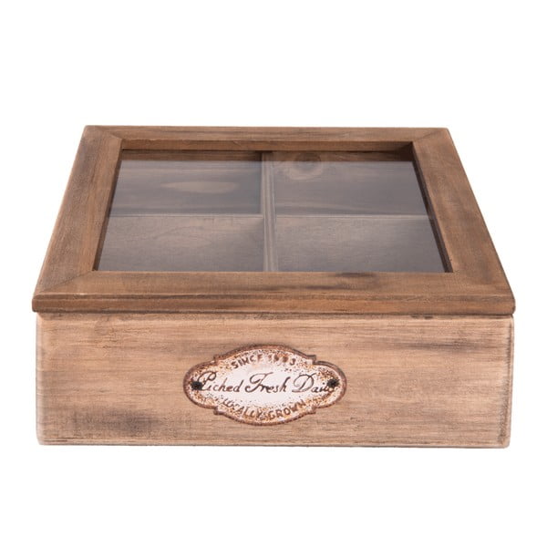 Дървена кутия за съхранение на чай Clayre & Eef Hurasso - Clayre & Eef