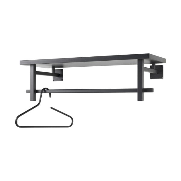 Черна метална стенна закачалка с рафт 76 cm Simplon – Spinder Design-image-2