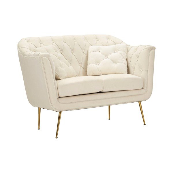 Кремав кадифен диван 130 cm Budapest – Mauro Ferretti-image-2