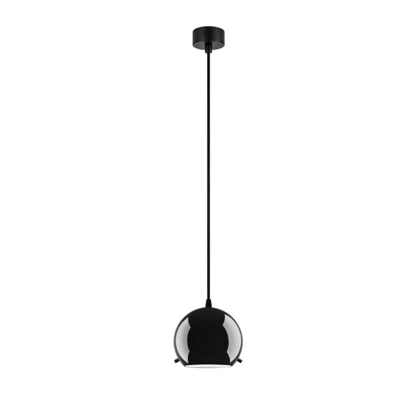 Черна лъскава висяща лампа с черен кабел Myoo - Sotto Luce