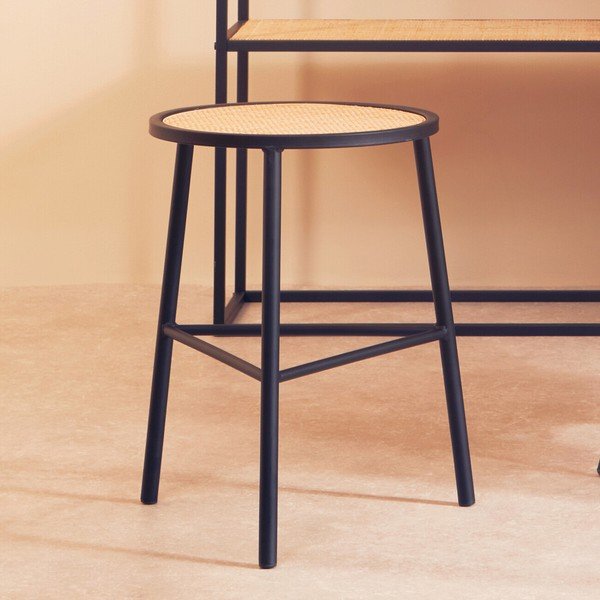 Черен/в естествен цвят ратанов стол Depok – Premier Housewares-image-4