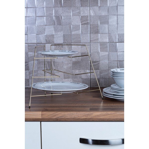Метален допълнителен рафт в златист цвят 37x25 cm Rowan – Premier Housewares-image-1