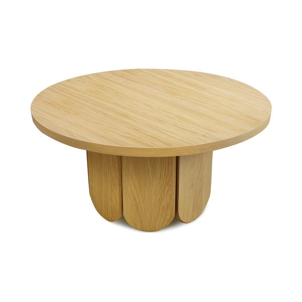 Кръгла маса за кафе от дъб в естествен цвят 78x78 cm Soft - Woodman-image-2