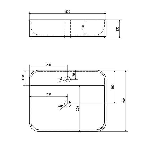 Бяла керамична мивка 50x40 cm Garda – Sapho-image-4