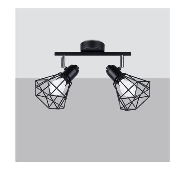 Черна лампа за таван ø 10 cm Varpu - Sollux-image-3