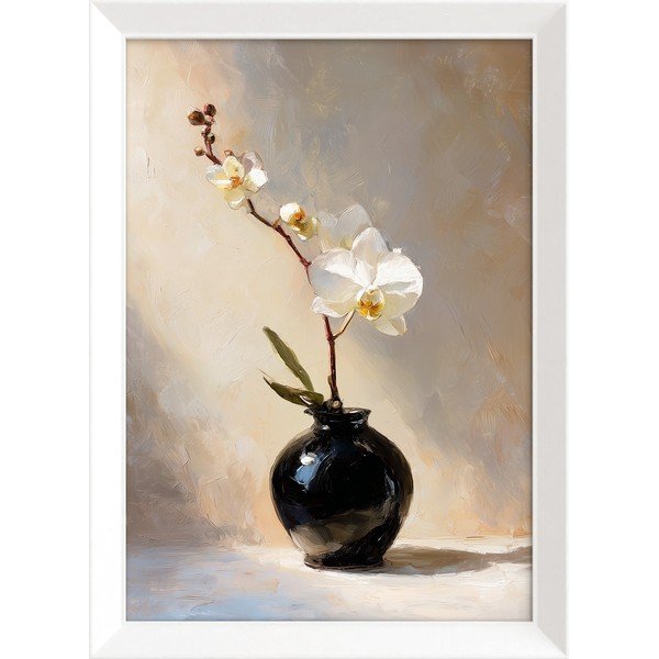 Печатна картина с включена рамка 56x75 cm White Orchid – Styler