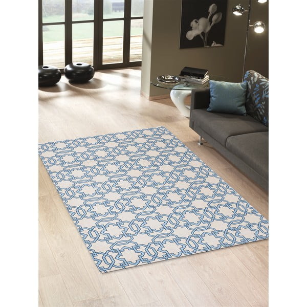 Vysoce odolný kuchyňský koberec Webtappeti Tiles Blue, 80 x 130 cm