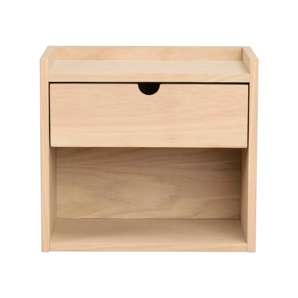 Висящо нощно шкафче с рафтове, изработено от дъбова дървесина в естествен цвят Hillmond - Rowico