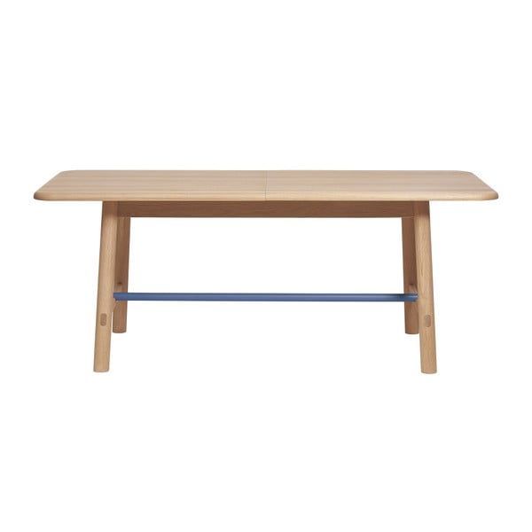 Rozkládací stůl z dubového dřeva s šedomodrou příčkou HARTÔ Helene, šířka 240 cm
